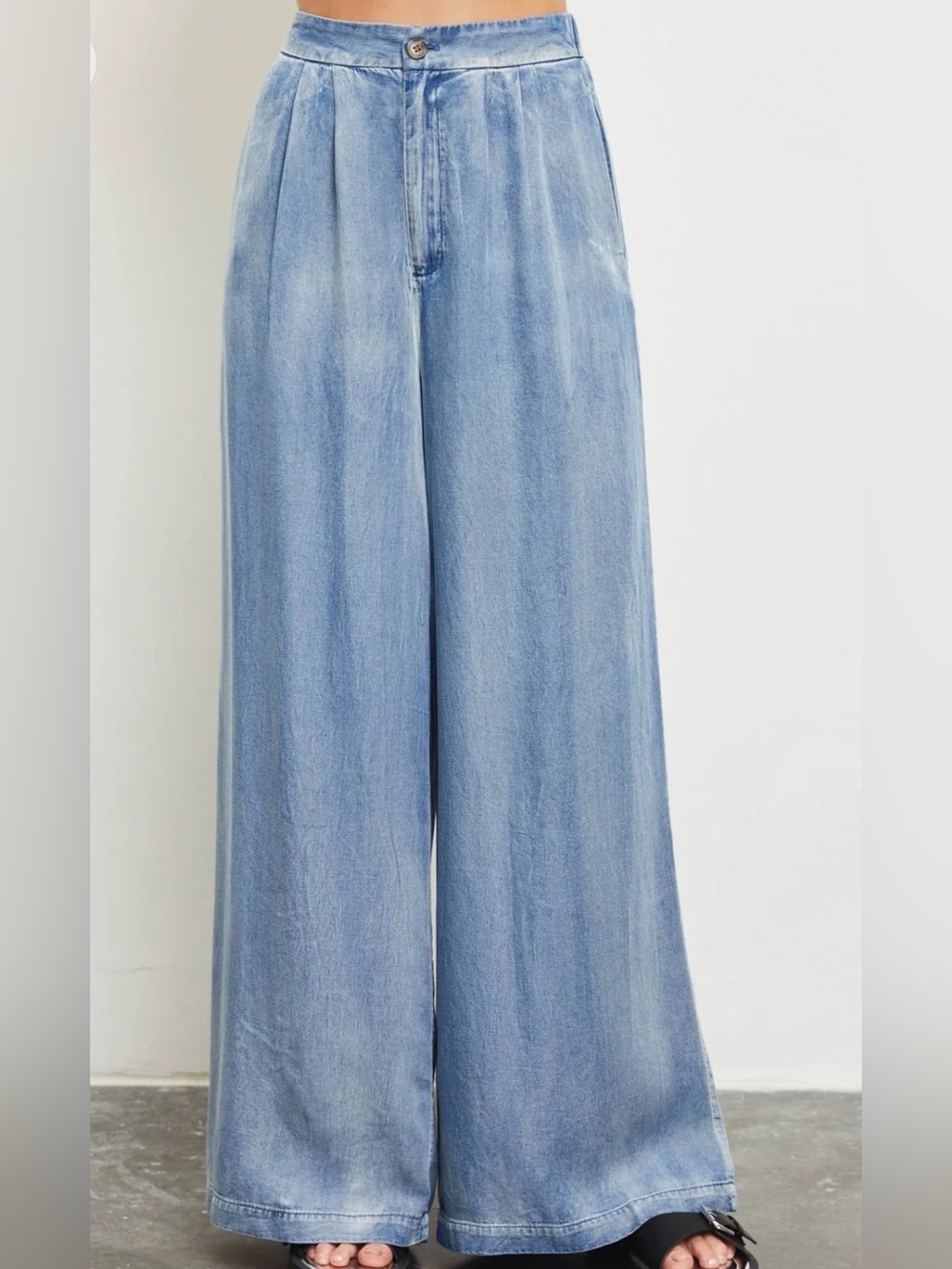 Mustard Seed Light Blue Wide Leg Jumpsuit Pants